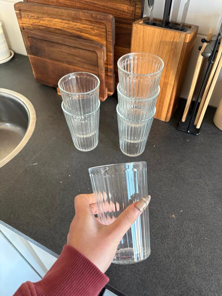 6 IKEA Vardagen Glazen - Zo goed als nieuw!, Ophalen, Overige materialen, Zo goed als nieuw, Vaatwasserbestendig