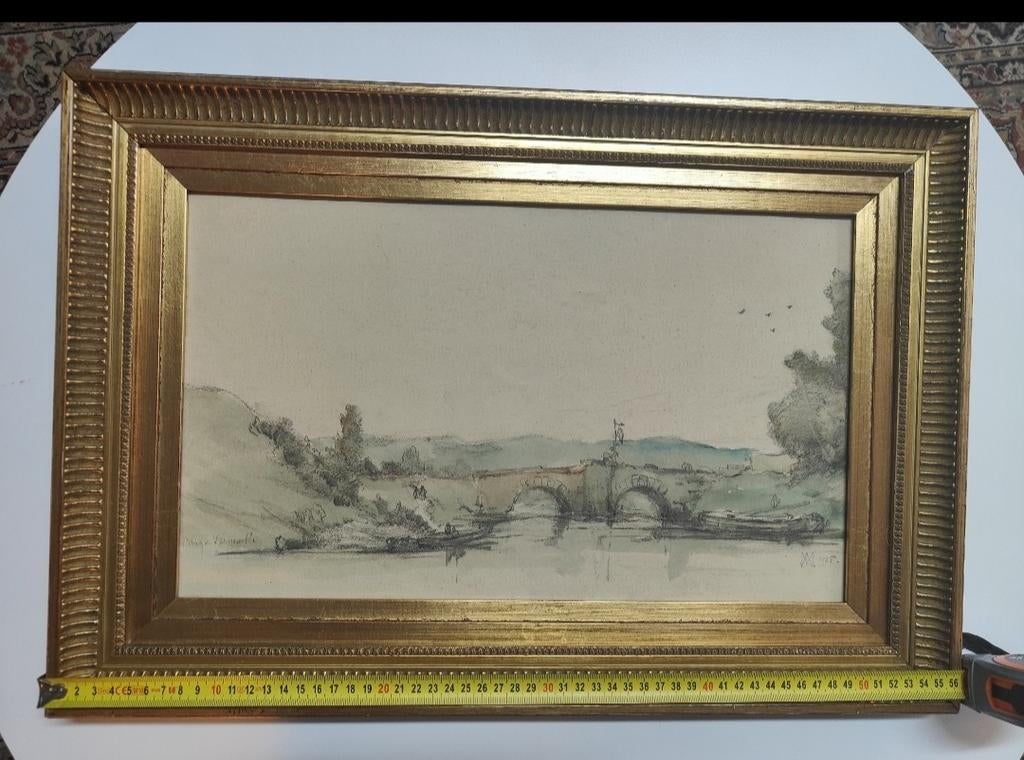 Antoon Markus - potlood en aquarel, Ophalen of Verzenden