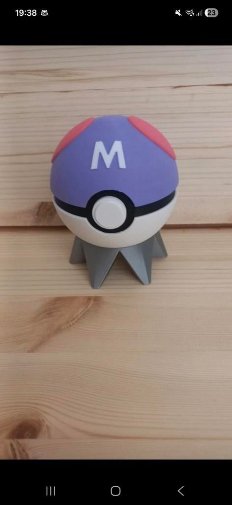 Masterball 3D Geprint met Voetje, Verzamelen, Poppetjes en Figuurtjes, Ophalen of Verzenden