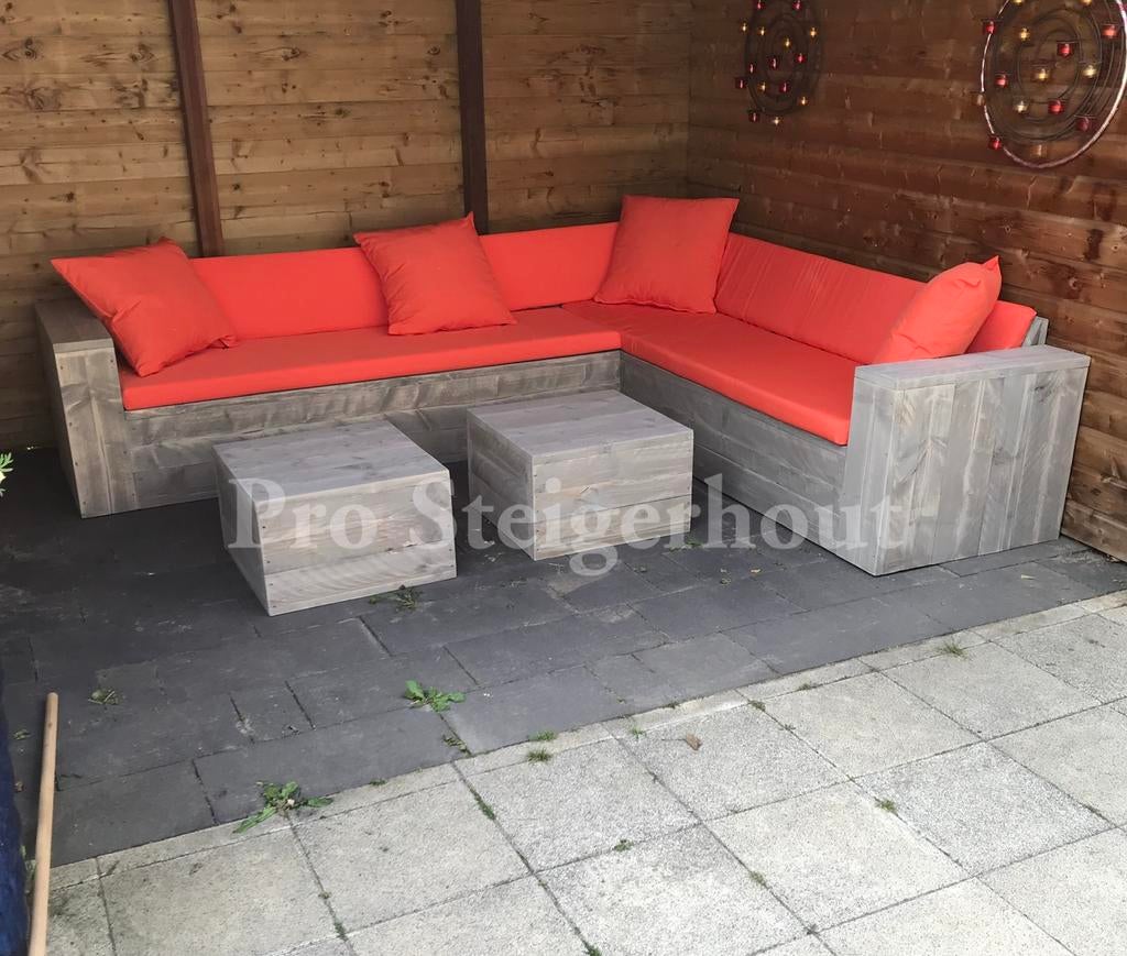 Steigerhout Loungebank Hoekbank Tuinbank Tuinset Loungeset, Tuin en Terras, Steigerhout, Nieuw, Ophalen of Verzenden, Eettafel