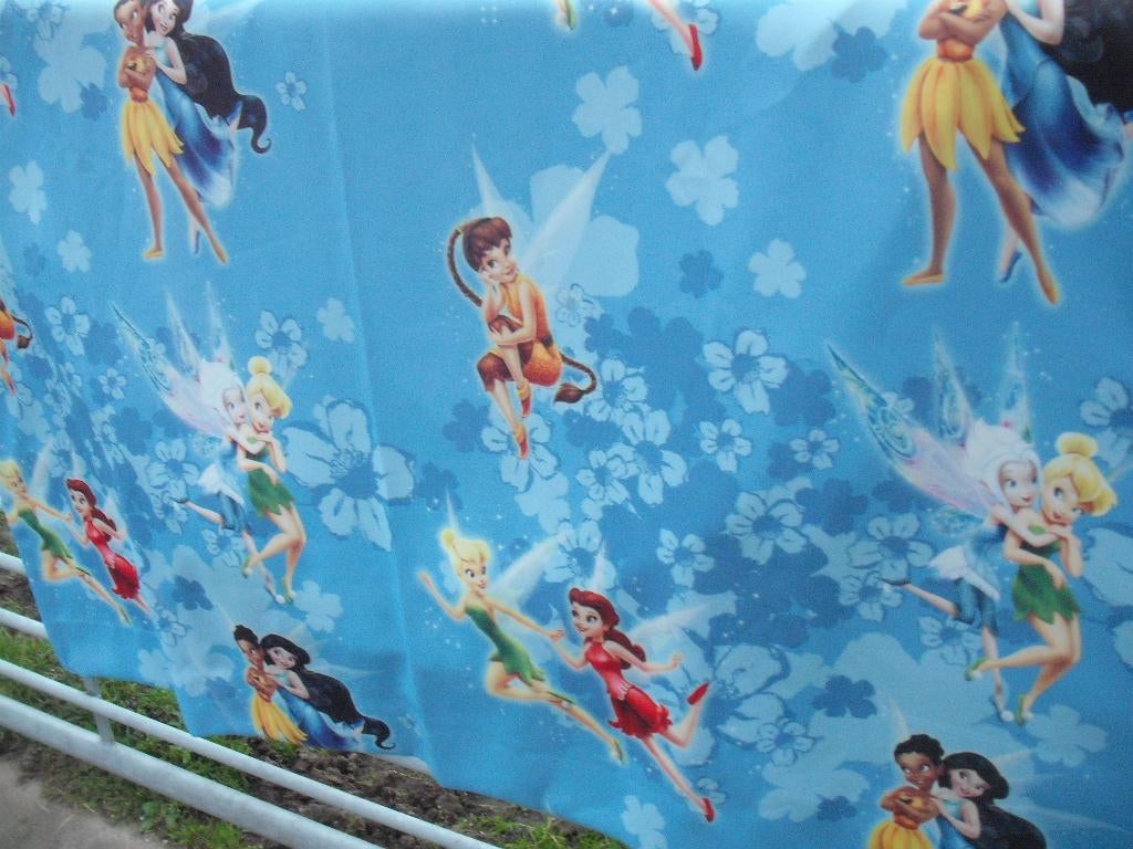 Blauwe kindergordijnen overgordijnen elfjes 2x 71 br x 2.15H, Ophalen, 100 tot 150 cm, 200 cm of meer, Zo goed als nieuw