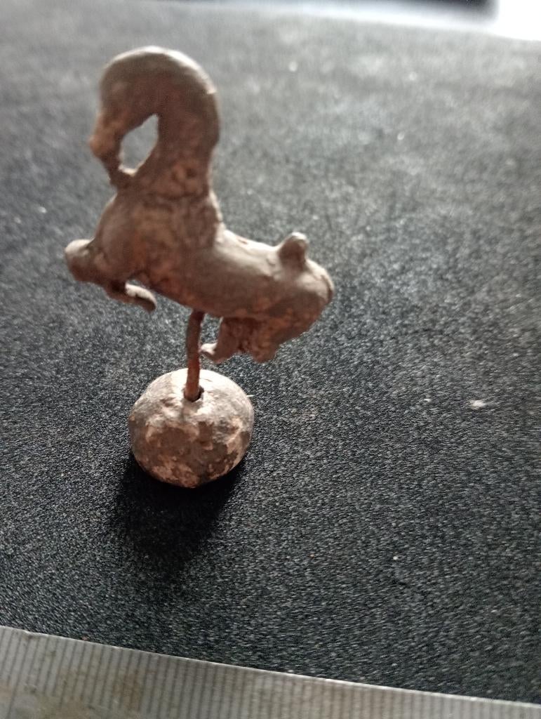 18eeuws loden Paardtje op standaart, Antiek en Kunst, Ophalen of Verzenden