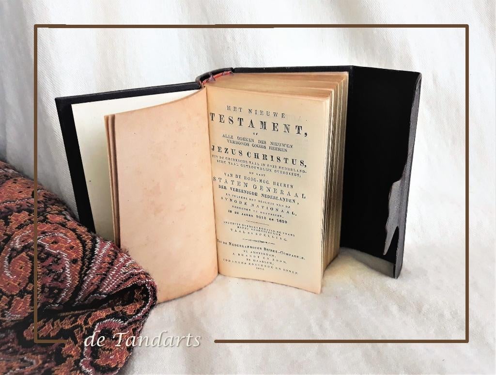 Het Nieuwe Testament – 1884 ¤ familie Blaauw, Benedenknijpe, Antiek en Kunst, Antiek | Boeken en Bijbels, Ophalen of Verzenden