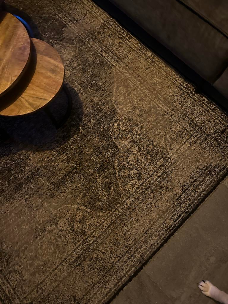 Dutchbone Vloerkleed Zwart/Wit 174x240, Ophalen, Zwart, Zo goed als nieuw, Minder dan 10 m²