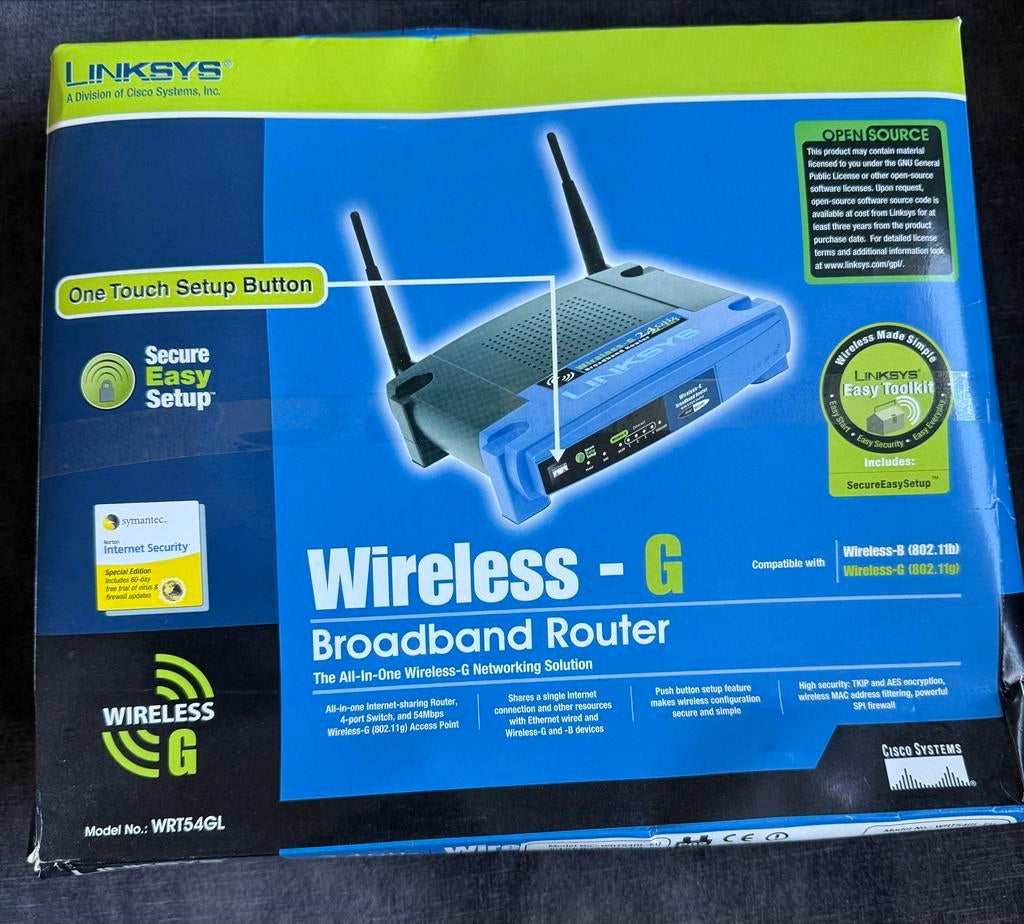 Linksys router WRT54GL, Computers en Software, Ophalen of Verzenden, Nieuw