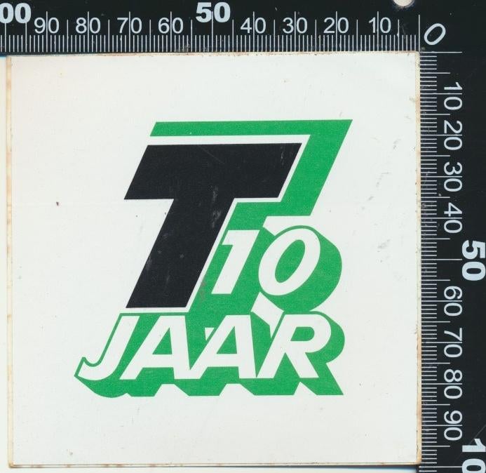 Sticker: Transavia - 10 Jaar, Verzamelen, Stickers, Zo goed als nieuw, Bedrijf of Vereniging, Ophalen of Verzenden