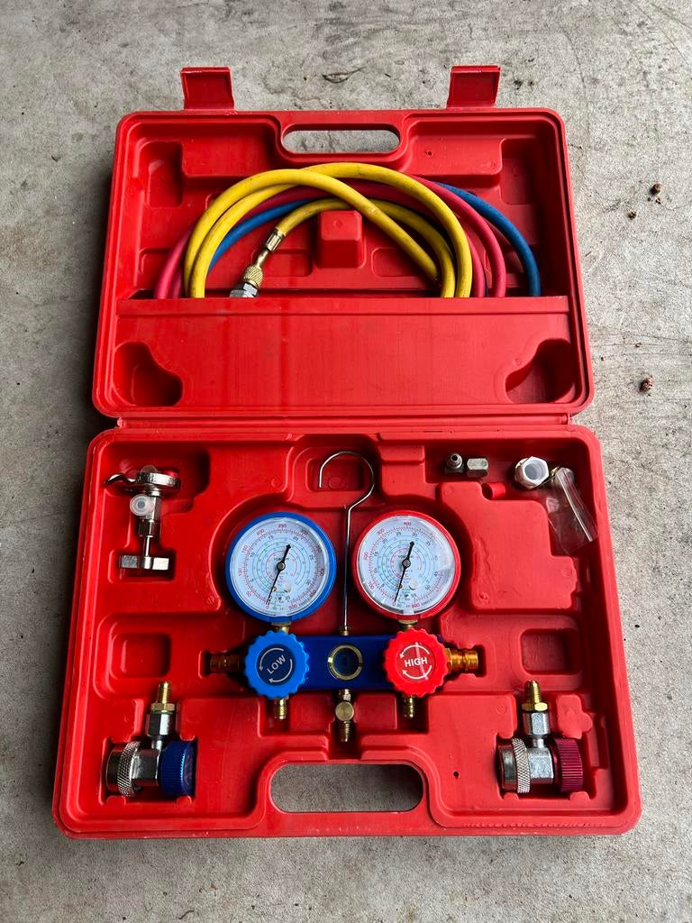 Koel gas meter set R-410a, R-22, R-134a, R-404a, Ophalen of Verzenden, Gebruikt, Universele onderdelen