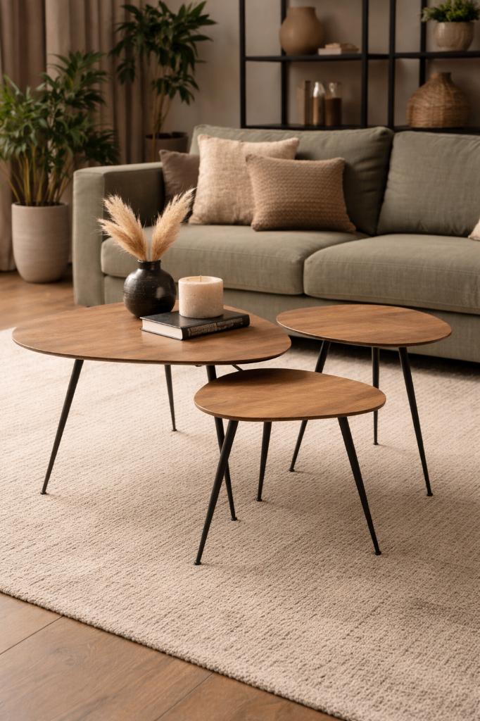 Salontafel set Loua Brix (set van 3) Nieuw in doos € 125, Huis en Inrichting, Tafels | Salontafels, Ophalen, 100 tot 150 cm, Nieuw