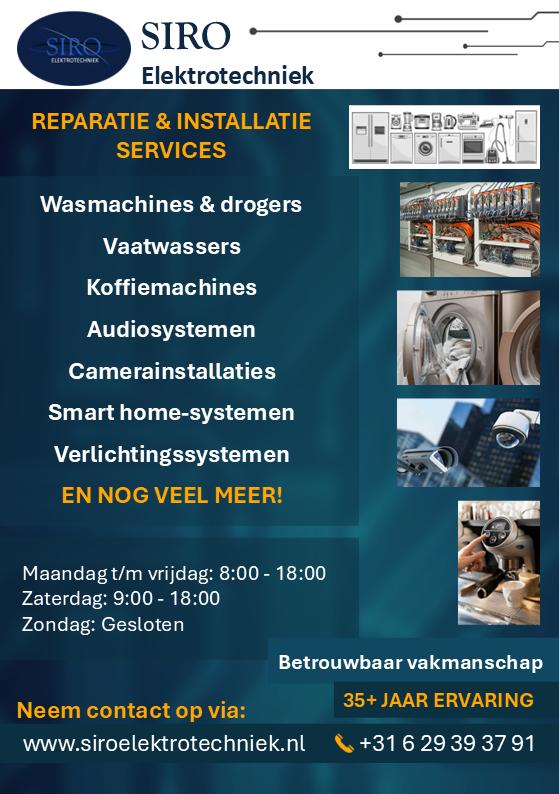 Witgoed Reparatie–Wasmachine Droger Vaatwasser Koffiemachine, Diensten en Vakmensen, Reparatie en Onderhoud | Witgoed en Apparatuur