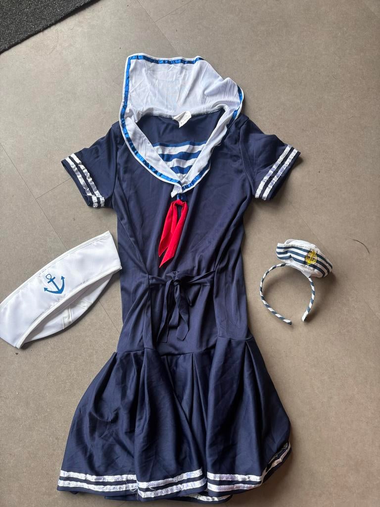 Matrozen Jurk - Thema Kostuum, Carnaval, Maat 46/48 (XL) of groter, Ophalen of Verzenden, Zo goed als nieuw