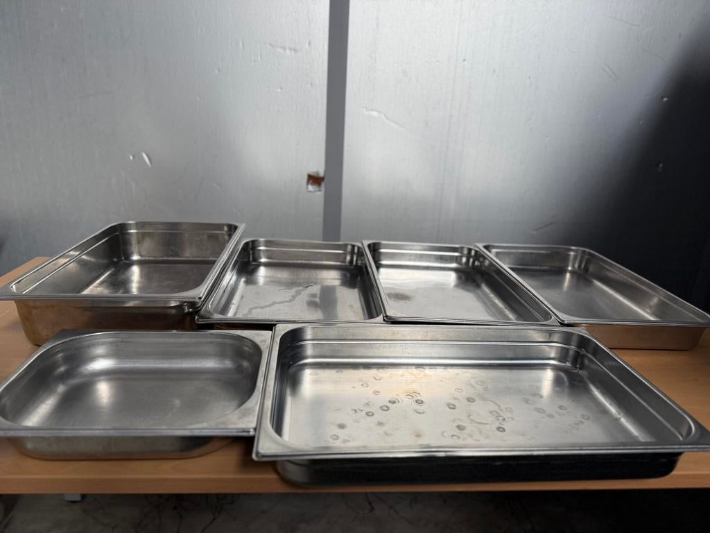 set RVS Gastronorm bakken – GN 1/1 & GN 1/2 – Horeca, Ophalen, Zo goed als nieuw