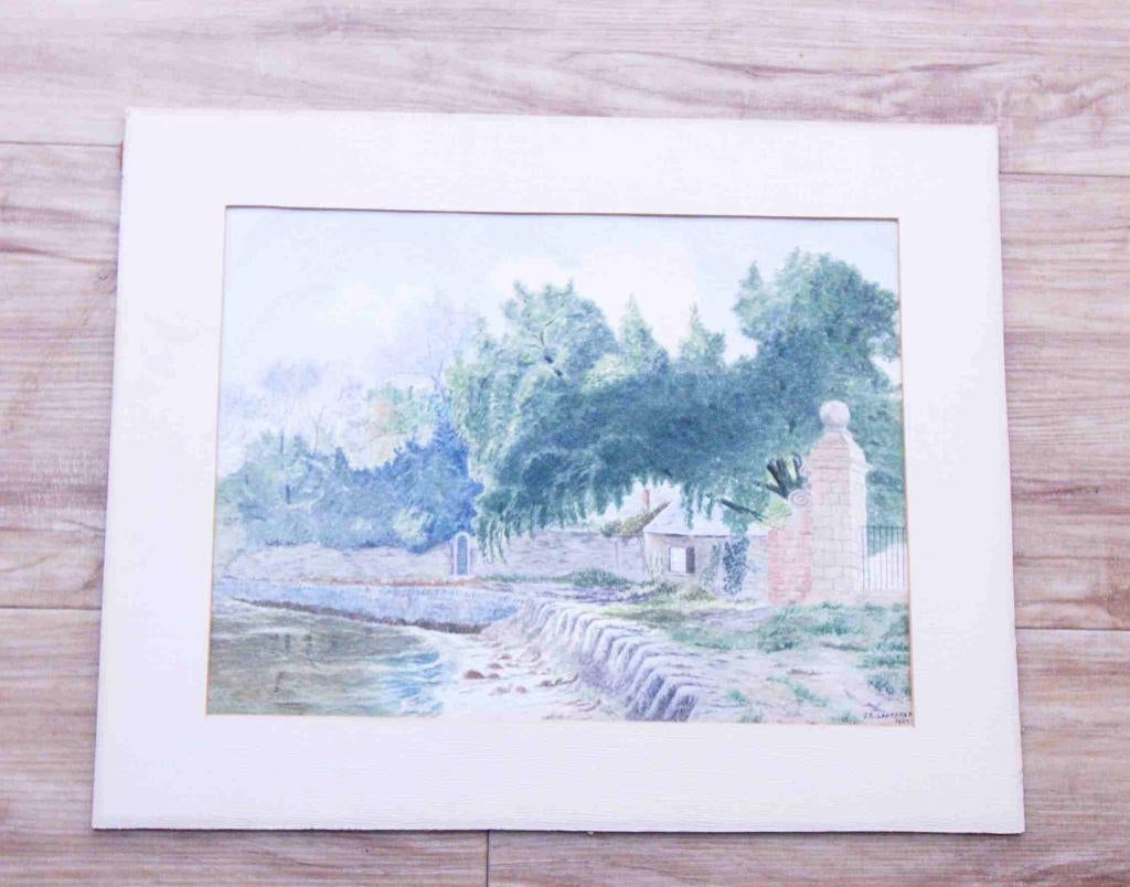 Aquarel van J.E. Lauckner, Ophalen of Verzenden