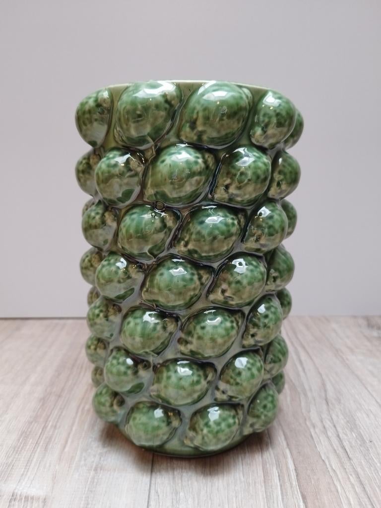 Blokker Limoen Lemon vaas Groen 25x15cm, Verzenden, Minder dan 50 cm, Groen, Glas