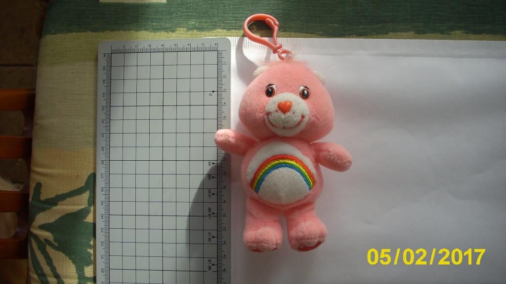 Troetelbeertjes sleutelhanger roze met regenboog 13cm (A), Ophalen of Verzenden, Nieuw