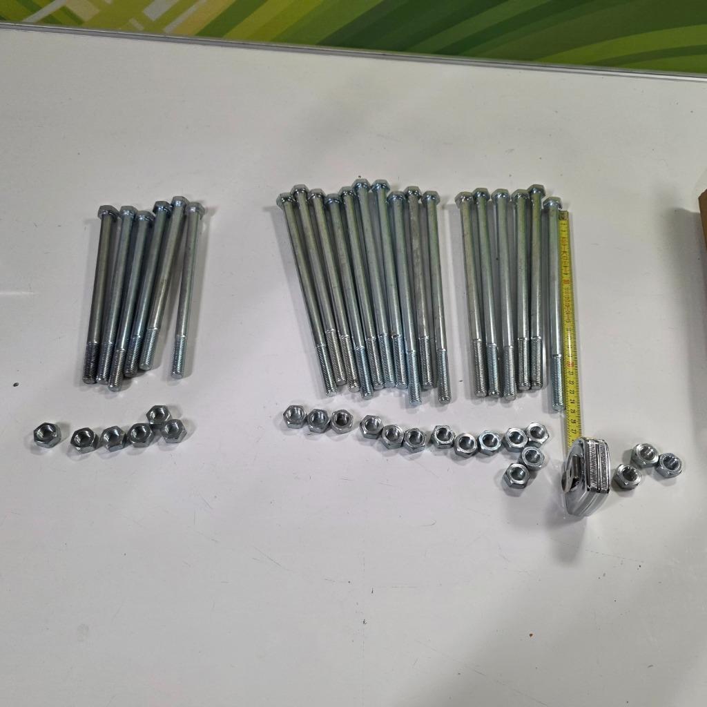 16 nieuwe lange  M12 bouten 250 mm met moeren, 100 tot 250 mm, Nieuw, Ophalen of Verzenden, X