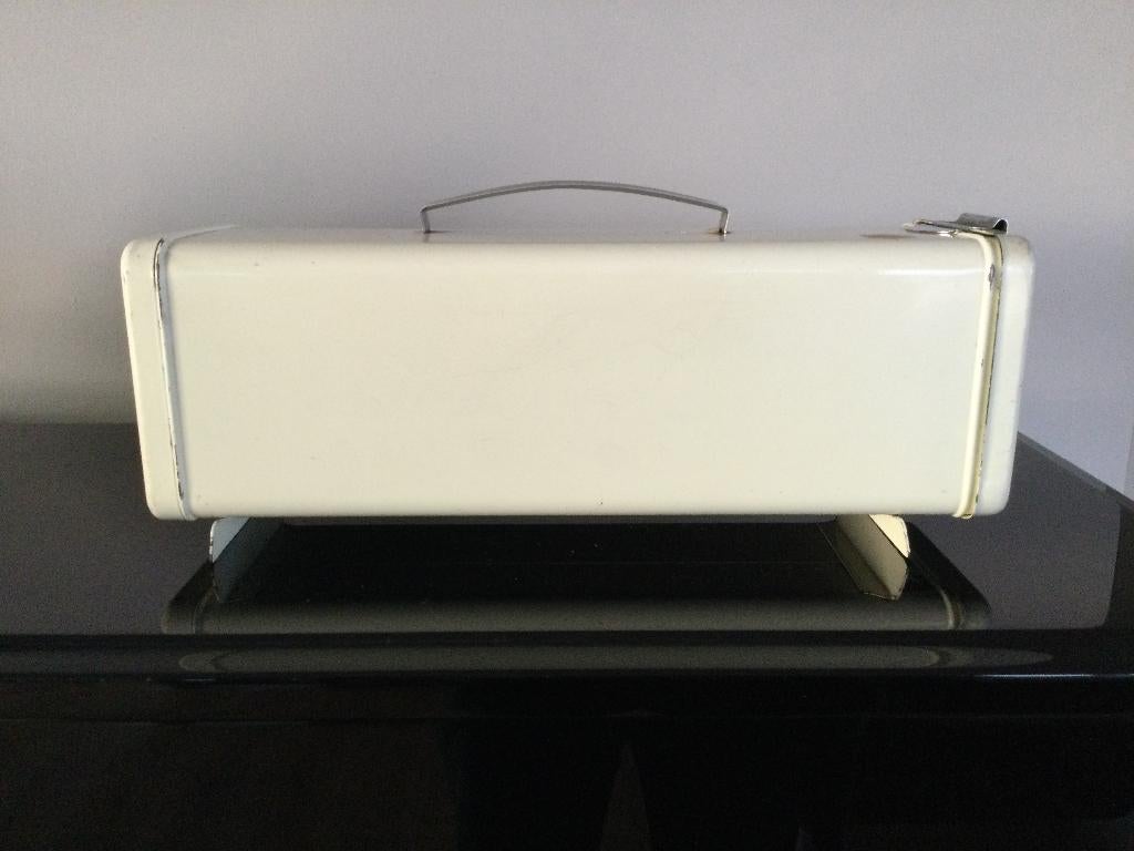 Vintage Brabantia peperkoek / ontbijtkoek blik – wit/beige, Verzamelen, Retro, Huis en Inrichting, Ophalen of Verzenden