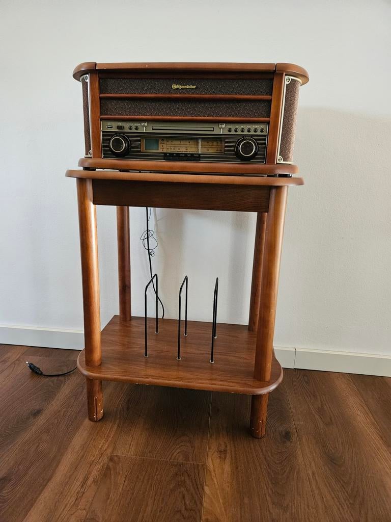 Roadstar HIF-1899TUMPK retro platenspeler met meubel, Gebruikt, USB-aansluiting, Platenspeler, Ophalen