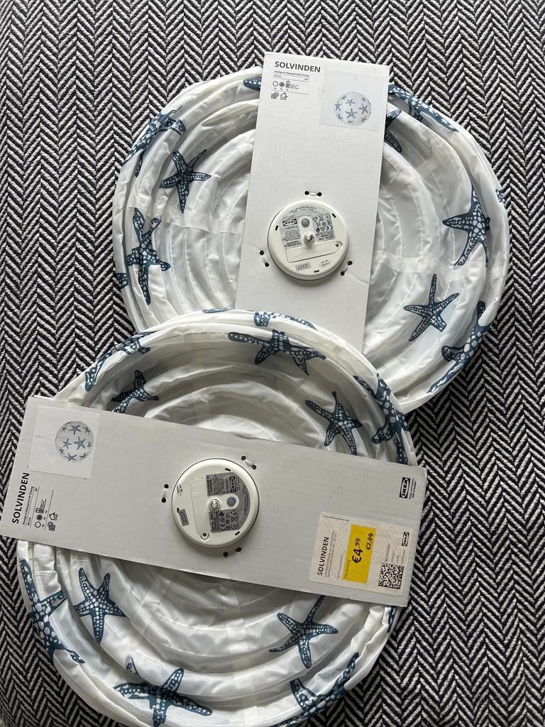 2x IKEA Solvinden Lampion LED Plafondlamp Zeester, Ophalen, Kunststof, Nieuw, Plafondspot of Wandspot