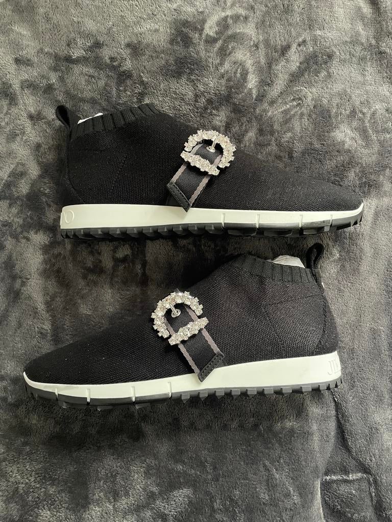 Jimmy Choo Instappers/sneakers met strass, Ophalen of Verzenden, Zo goed als nieuw, Instappers, Zwart