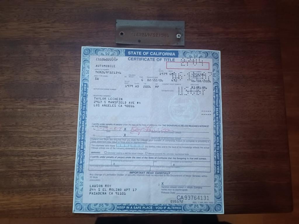 USA Title GMC 1979, Ophalen of Verzenden, Gebruikt, Overige automerken