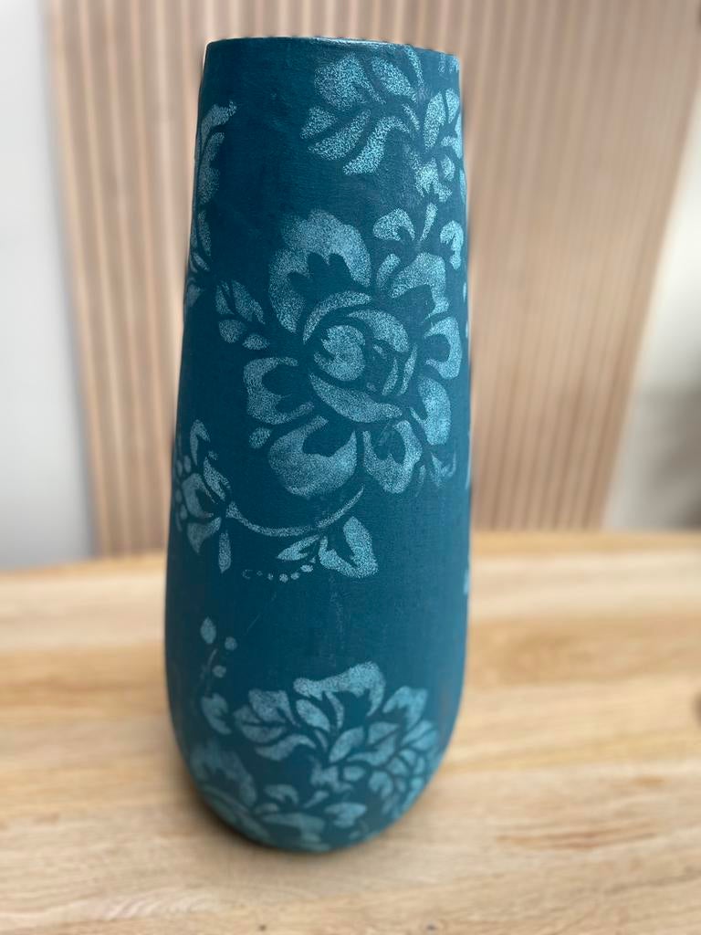 Grote Keramieke vaas met bloemen, Ophalen