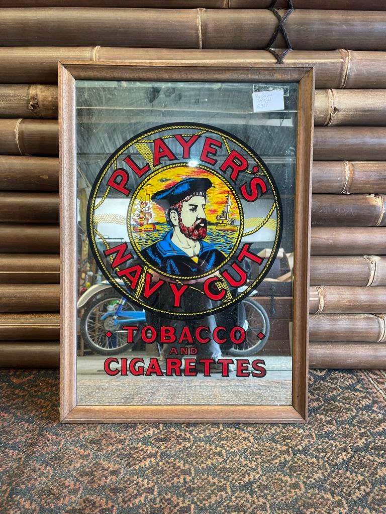 Vintage Player's Navy Cut Barspiegel - Iconische Zeeman, Ophalen of Verzenden, Rechthoekig, Minder dan 50 cm, Minder dan 100 cm