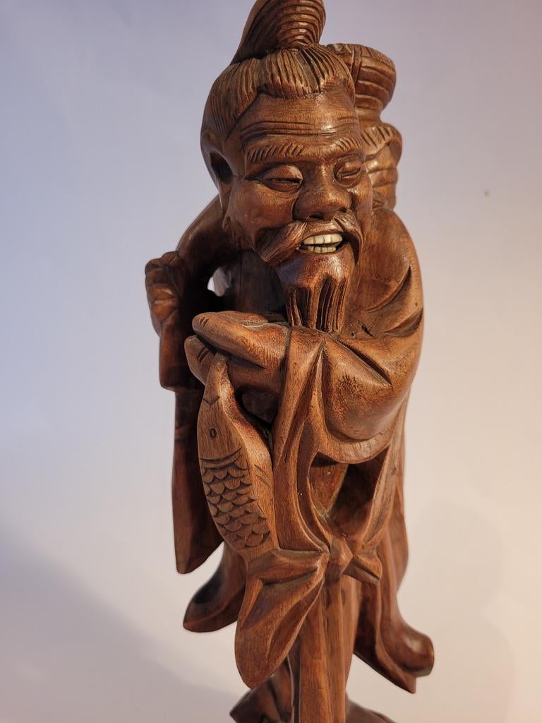 houten beeld houtsnijwerk Chinees beelden hout China, Antiek en Kunst, Ophalen of Verzenden