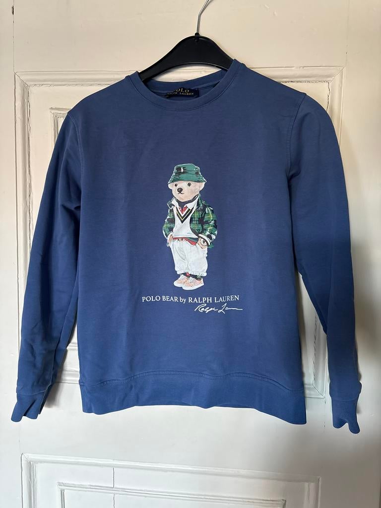 Polo Ralph Lauren sweater Polo Bear midden blauw maat 152, Ophalen of Verzenden, Zo goed als nieuw, Jongen, Trui of Vest