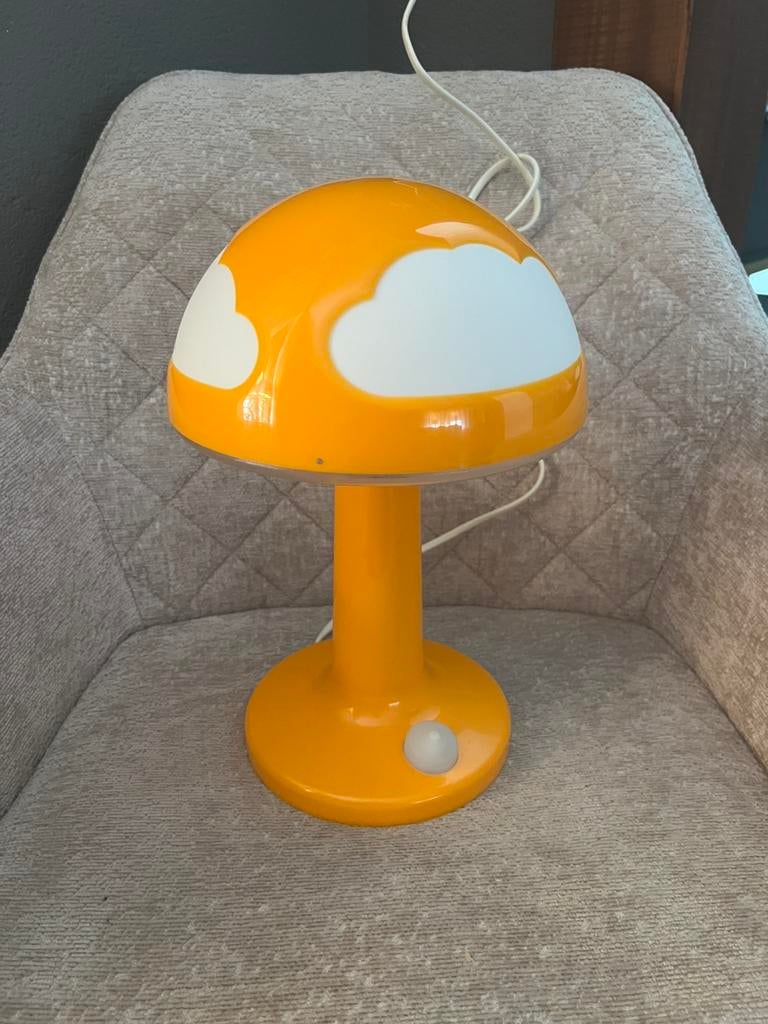 IKEA Skojig tafellamp in oranje Paddenstoel, Ophalen, Kunststof, IKEA Skojig tafellamp in oranje Paddenstoel, Zo goed als nieuw