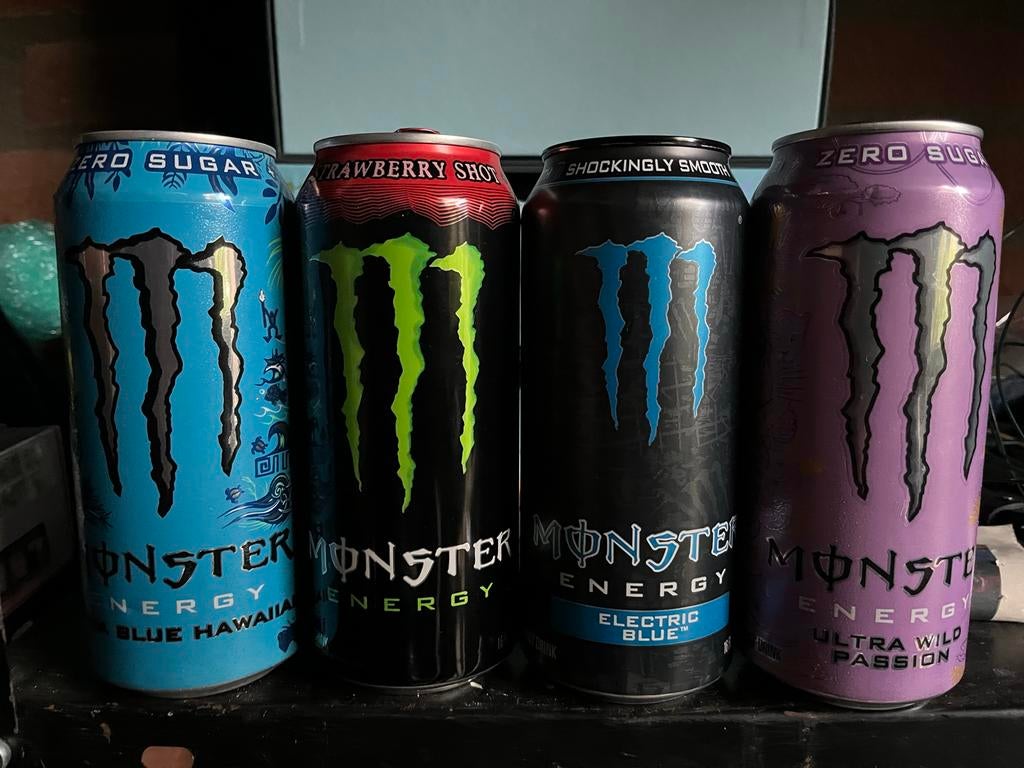 Lege Monster Energy blikken, Ophalen of Verzenden, Gebruikt