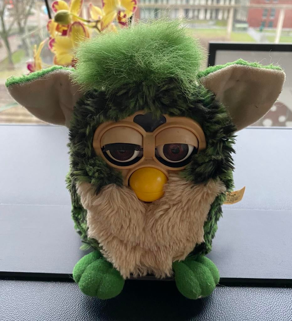 (NIET WERKEND) Vintage Furby 1998 Groen/Zwart/Beige, Ophalen of Verzenden, Gebruikt