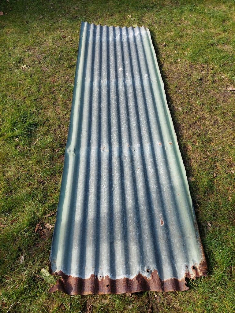 Golfplaat zink, Doe-het-zelf en Verbouw, Dakpannen en Dakbedekking, Ophalen, Grijs, Golfplaat