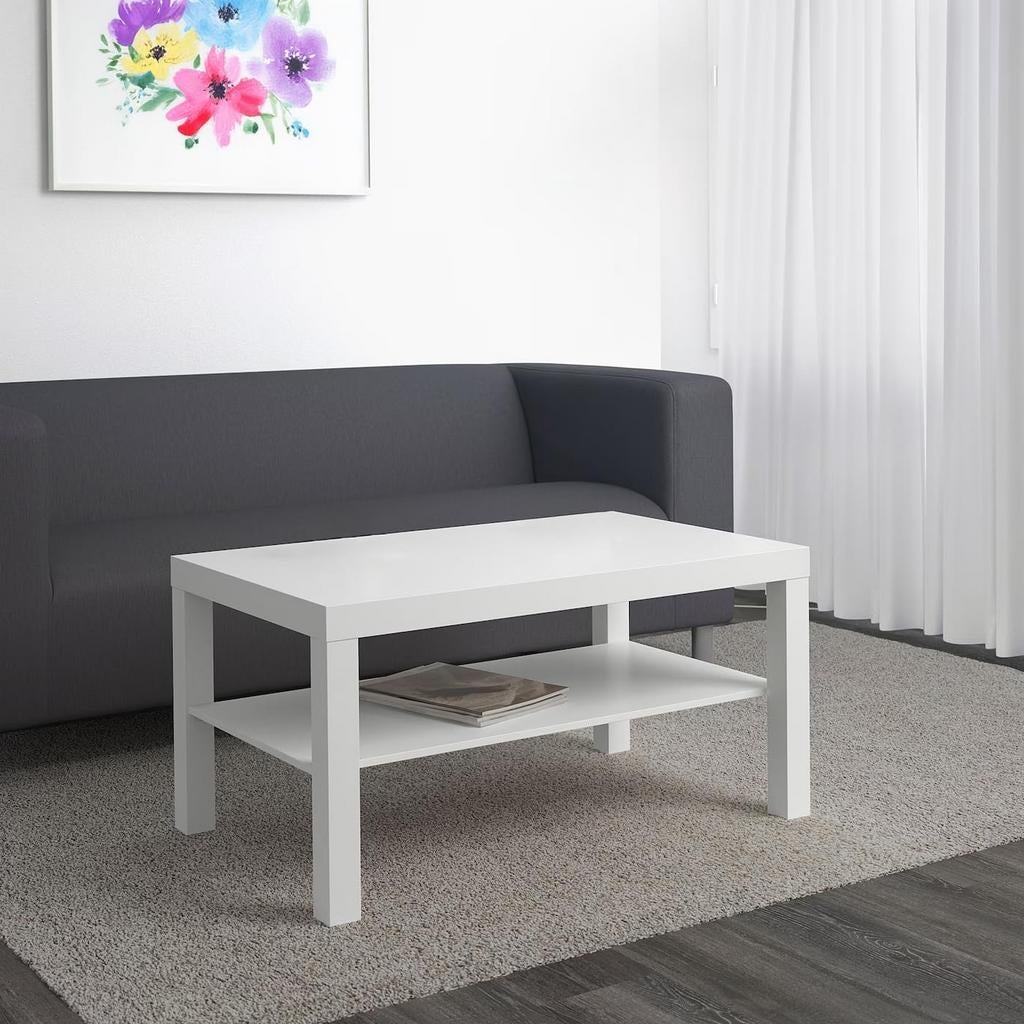 IKEA LACK Salontafel Wit - 90x55x45cm met opbergplank, Huis en Inrichting, Tafels | Salontafels, Ophalen, Overige materialen, Gebruikt