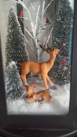 Lantaarn met herten en verliching 43 cm Hoog, Ophalen of Verzenden, Nieuw