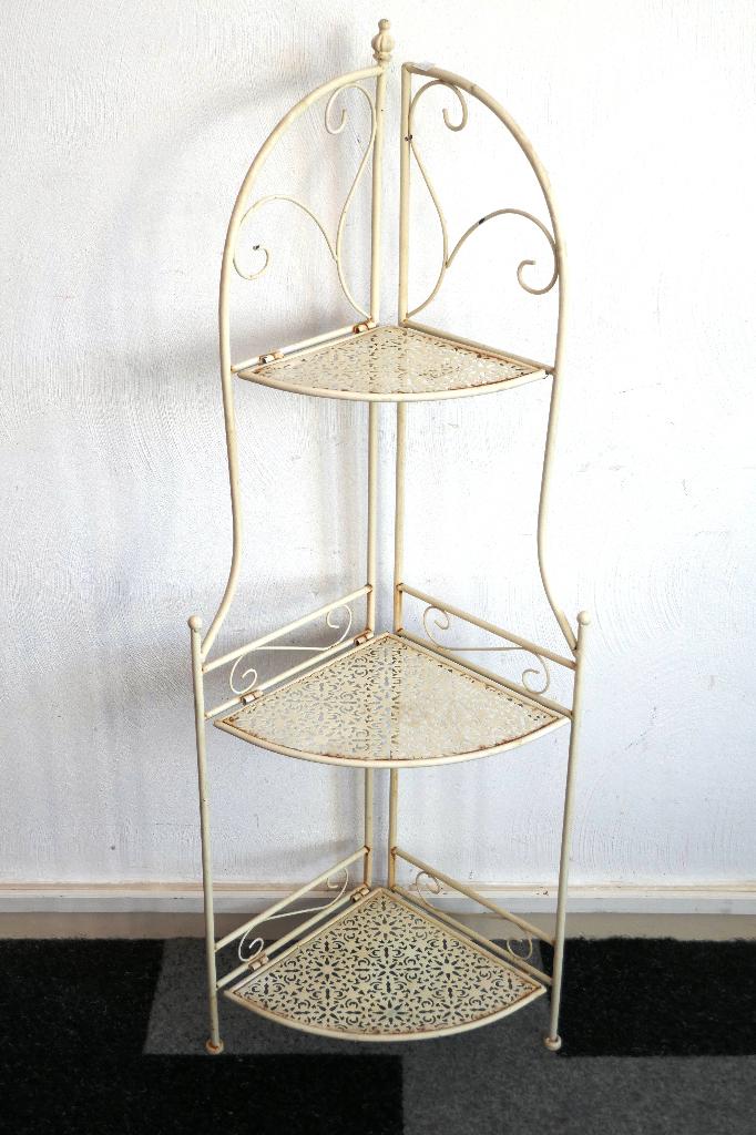hoek etagere - inklapbaar smeedwerk - voor buiten of binnen, Huis en Inrichting, Woonaccessoires | Etagères, Ophalen, Gebruikt