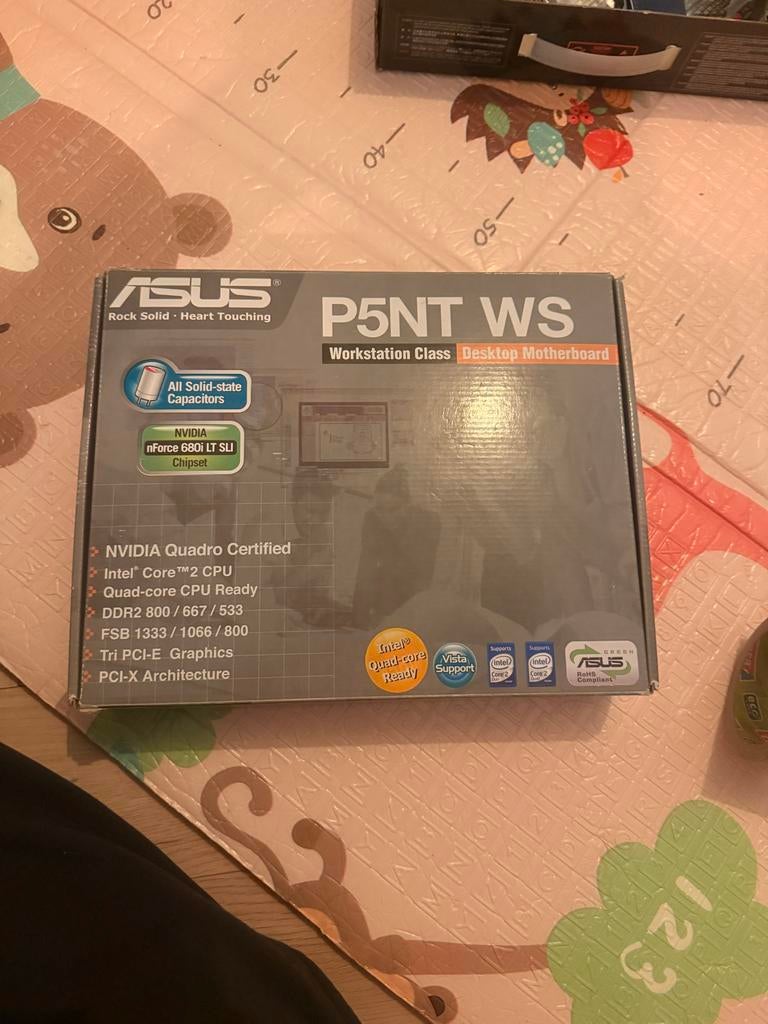 ASUS P5NT WS Moederbord Socket 775 met accessoires, Computers en Software, Ophalen of Verzenden, Zo goed als nieuw, Intel, DDR2