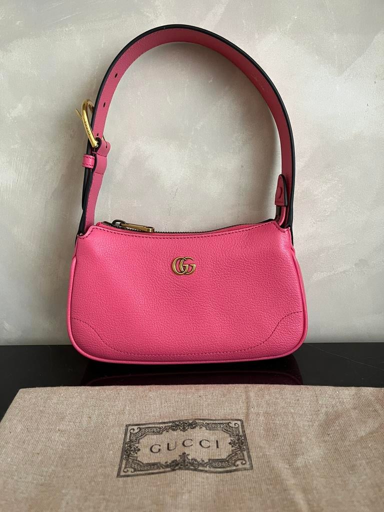 Gucci Aphrodite mini tas, Ophalen of Verzenden, Zo goed als nieuw, Roze, Schoudertasje