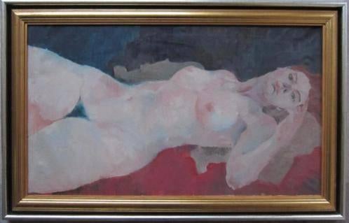 GESIGNEERD=====liggend vrouwelijk naakt==, Ophalen