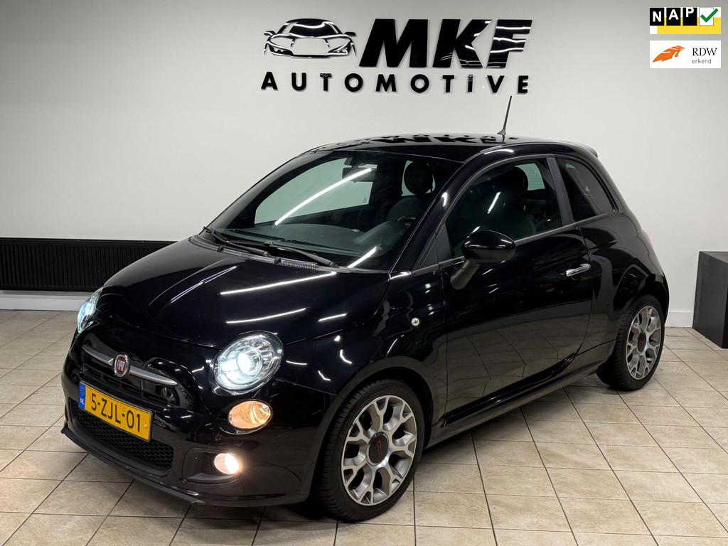 Fiat 500 0.9 TwinAir Turbo 500S 2015 ECC/LEER/XENON/LMV/NAP!, Voorwielaandrijving, Gebruikt, Leder en Stof, Origineel Nederlands