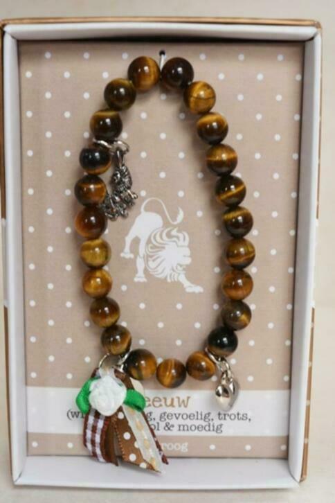 Tijgeroog armbandje - geboortesteen leeuw, Nieuw, Ophalen of Verzenden, Nvt, Nvt