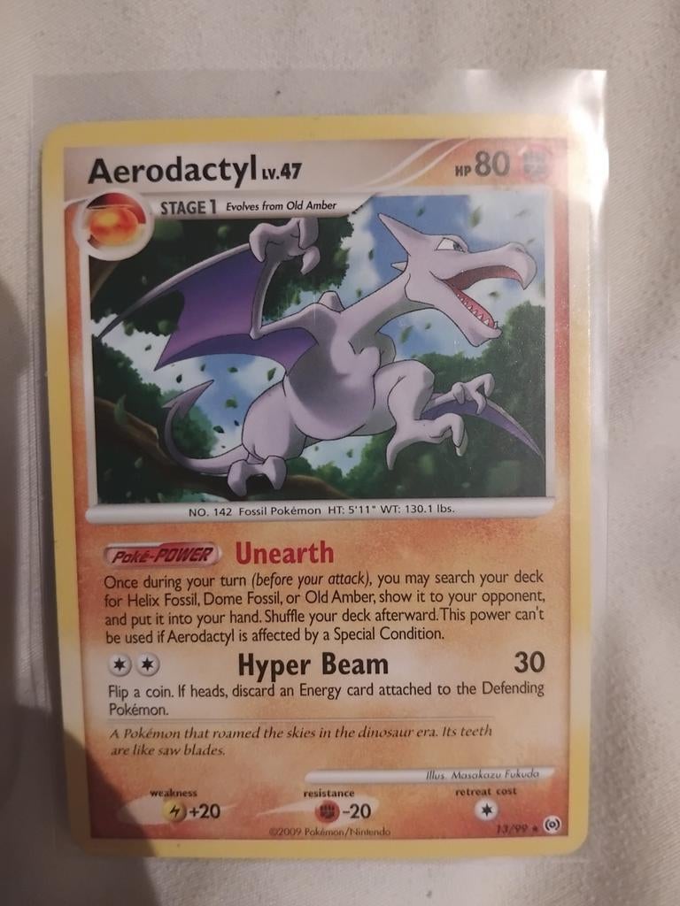 Aerodactyl 13/99 2009, Hobby en Vrije tijd, Verzamelkaartspellen | Pokémon, Ophalen of Verzenden, Gebruikt, Losse kaart