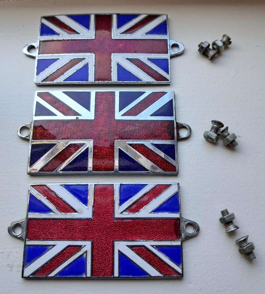 Union Jack Emblemen 3 stuks, Ophalen of Verzenden, Gebruikt