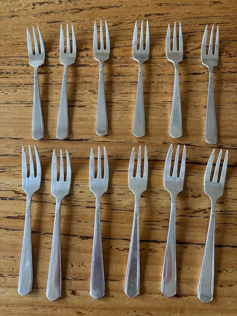 12 Gero 90 zilveren vorkjes, Antiek en Kunst, Ophalen of Verzenden