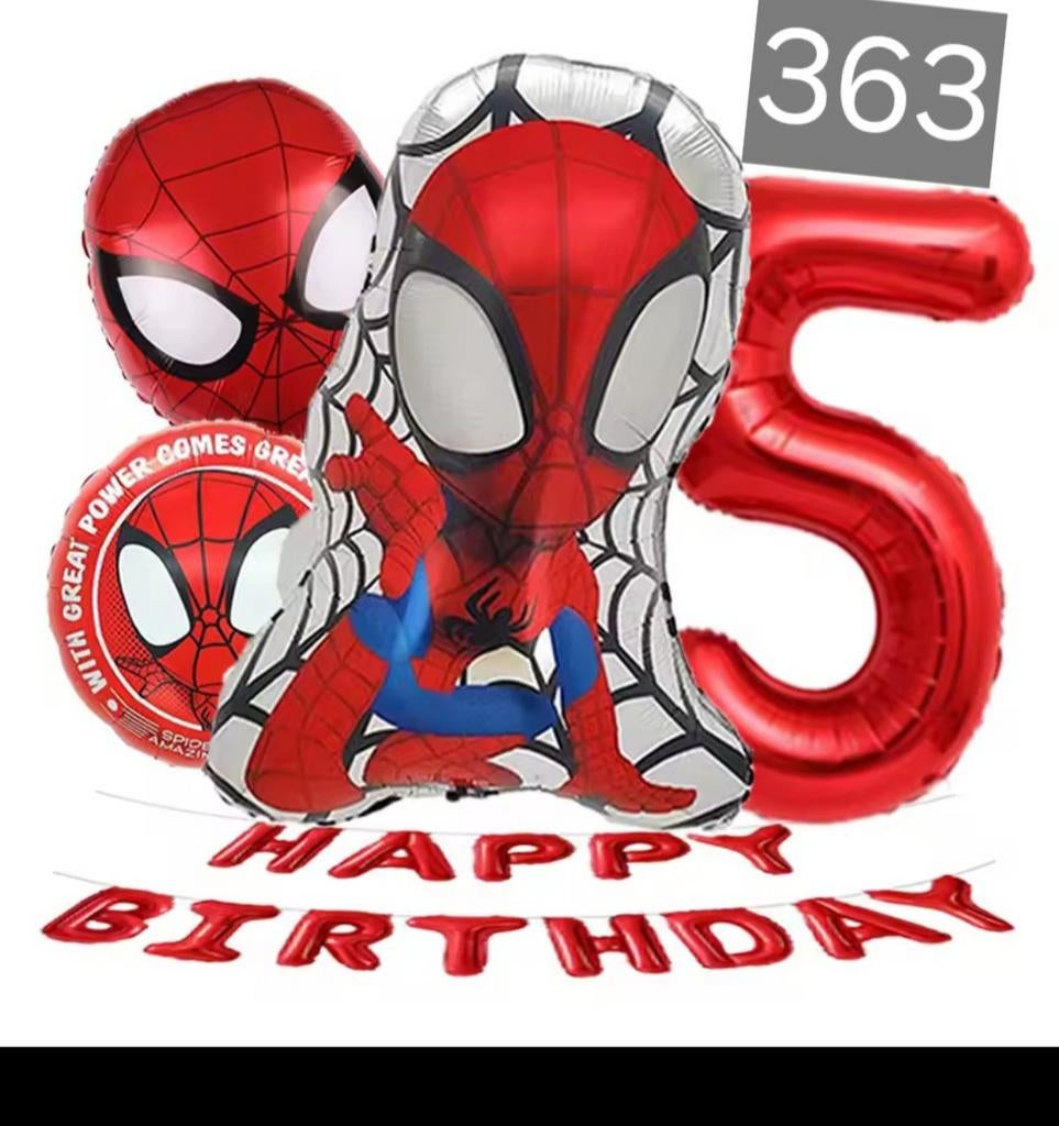Spiderman Verjaardagsballonnen Set - Nummer 5, Ophalen of Verzenden