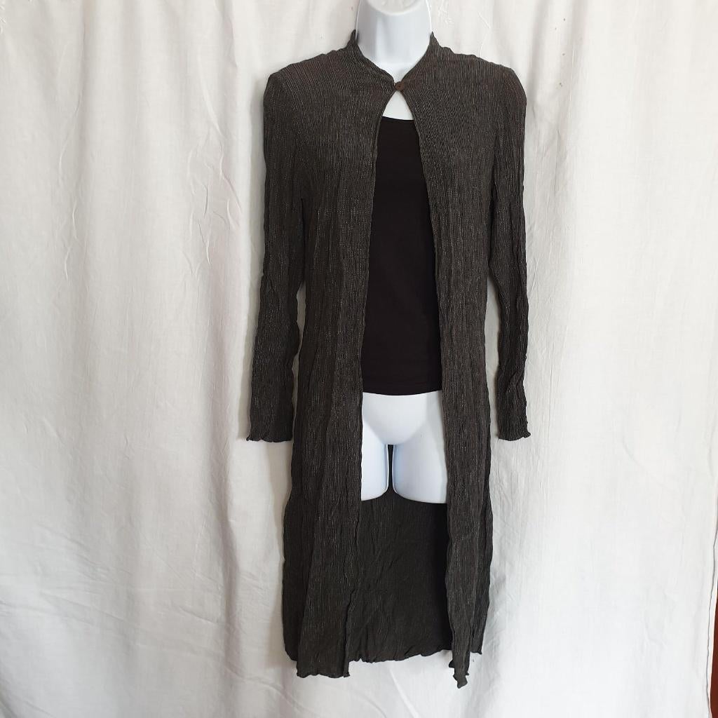 Gaaf lang grijs damesvest. Mt 36. Merk Nitya, ., Ophalen of Verzenden, Zo goed als nieuw, .