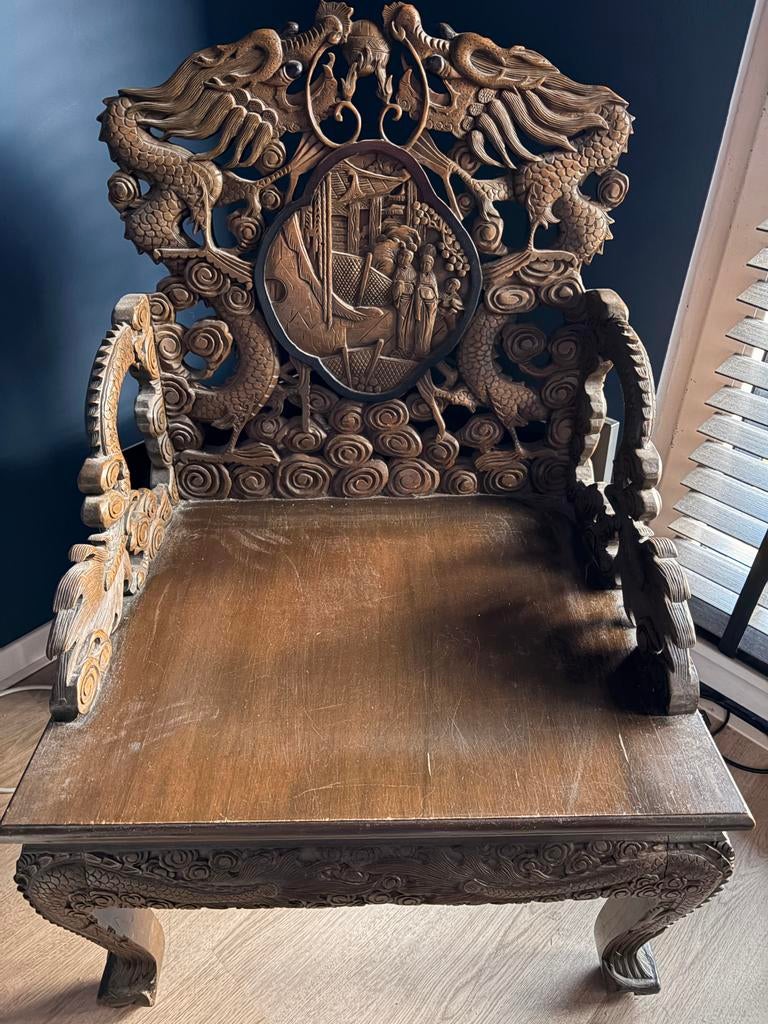 Chinese antieke troonstoel, Antiek en Kunst, Ophalen