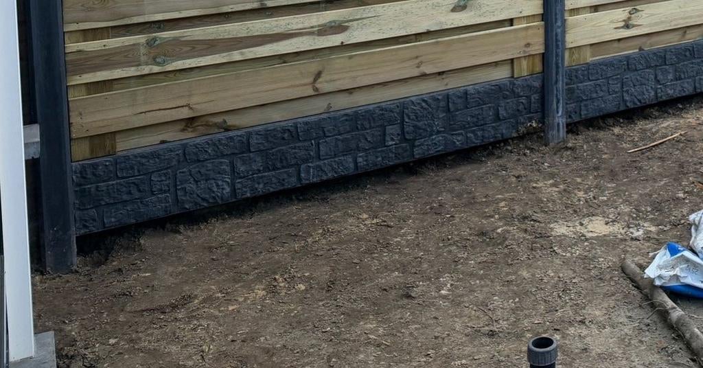 3 x NIEUWE! - beton onderplaat antraciet rotsmotief 26x184cm, Ophalen, Nieuw, Overige materialen, Minder dan 3 meter