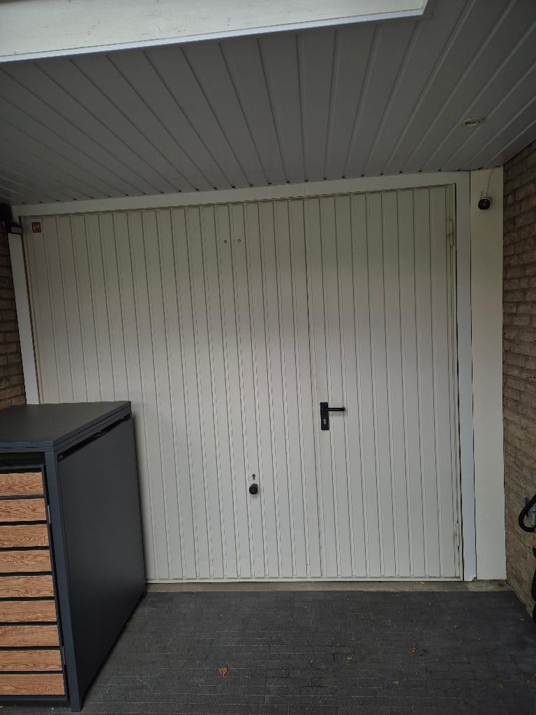 Garagedeur met inloop deur en elektrische deuropener, Ophalen, Gebruikt, Garagedeur, Metaal