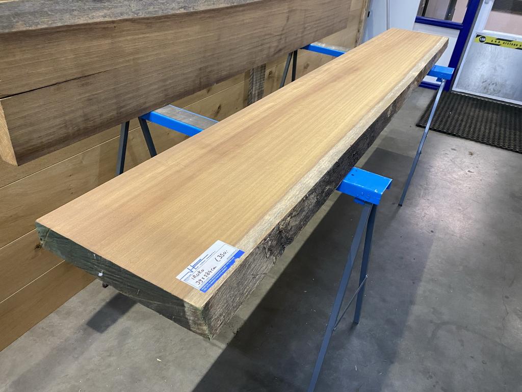 Iroko boomstamblad houten wandplank / badkamerplank