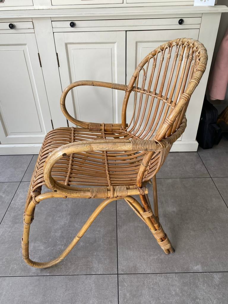 Rotan stoel, Ophalen, Gebruikt, Bruin, Riet of Rotan